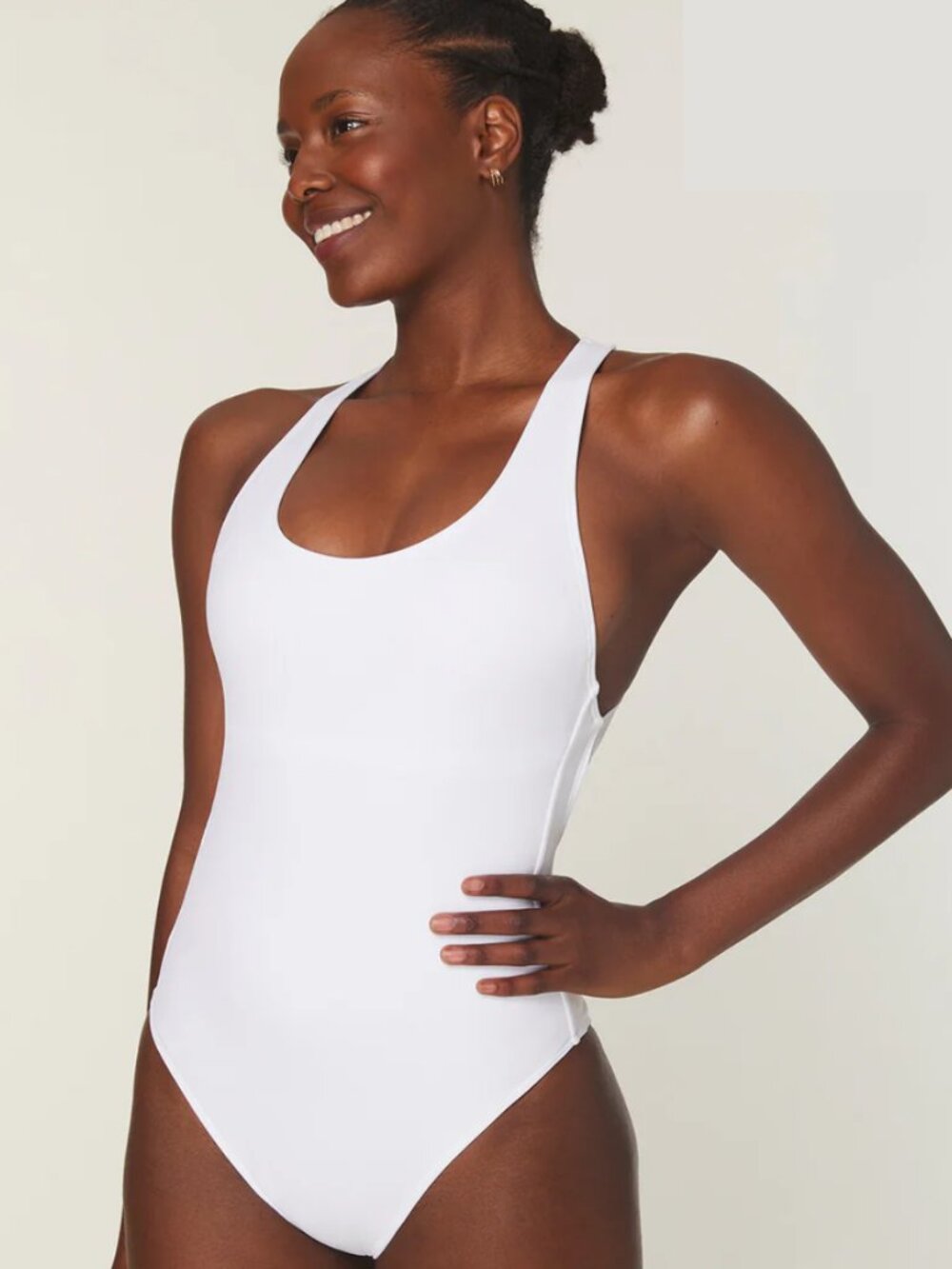 NWT Andie Tulum White One-Piece Swimsuit - Large, Long Torso